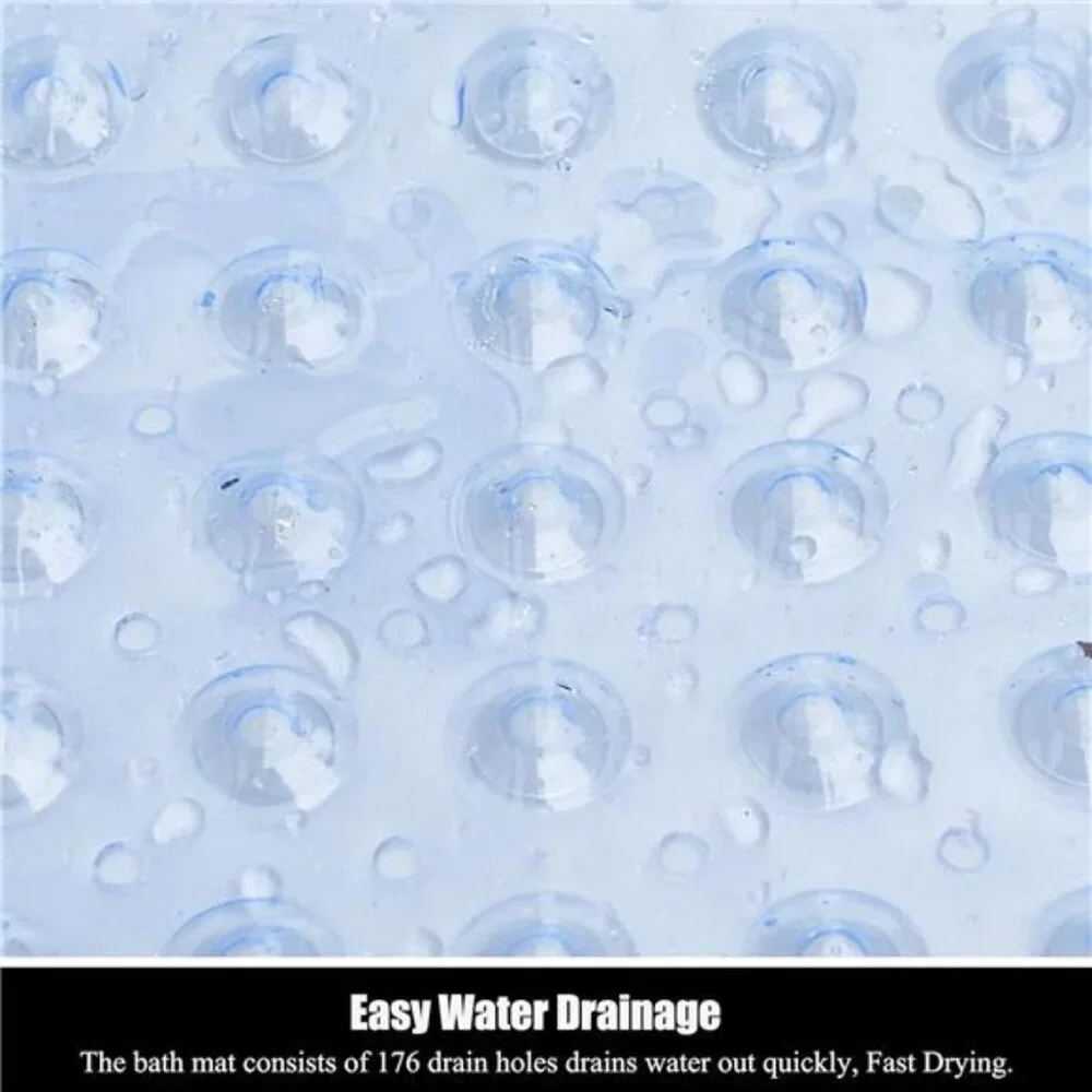 Extra Long Non Slip Bathtub Mat 40x16 Suction Cup Machine Washable Bath Mat